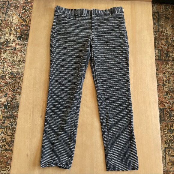 Banana Republic Navy and White Geometric Sloan Trousers - Picture 1 of 10